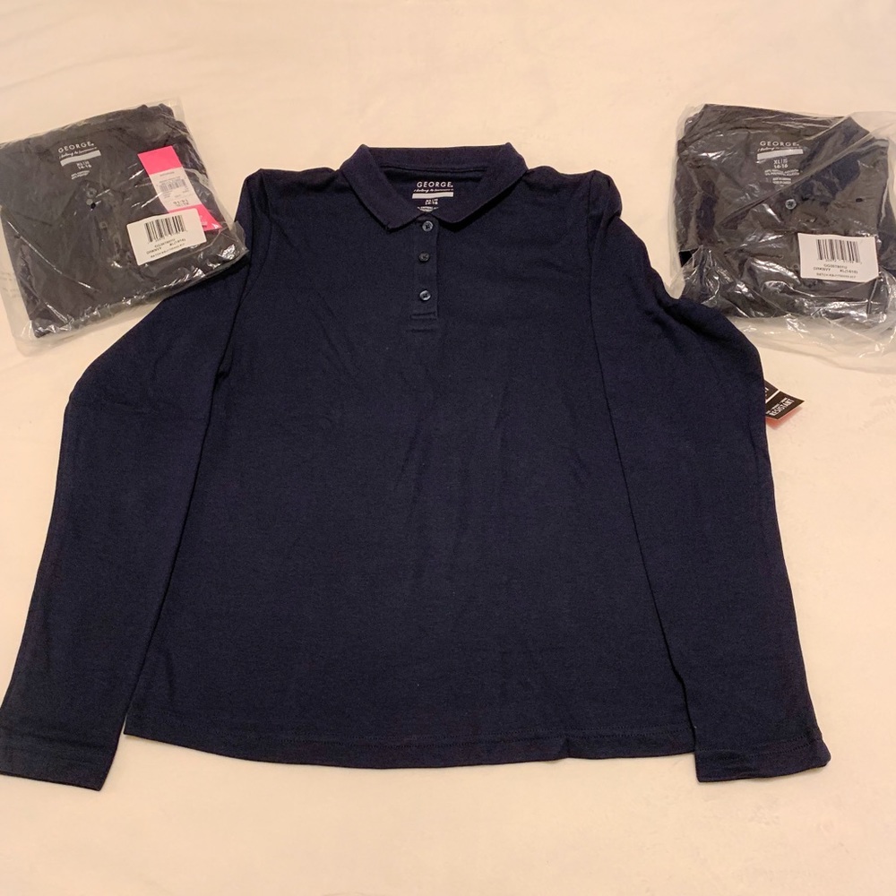 Navy blue girls uniform tops